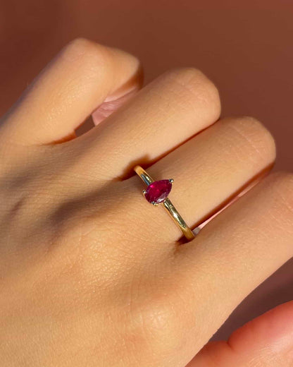 Bague Solitaire Rubis &quot;Sabria&quot;