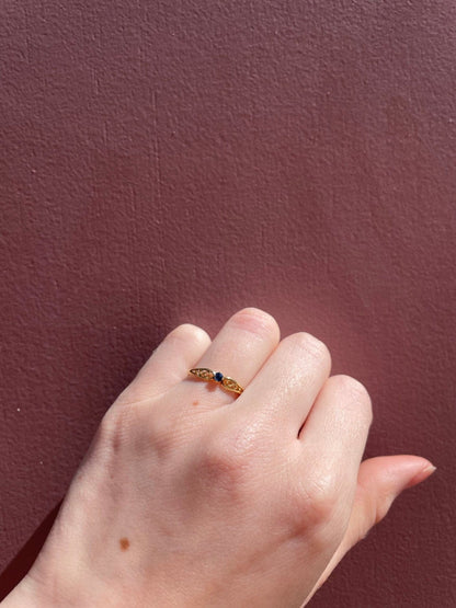 Bague Solitaire Vintage Saphir "Orphelia" - Elliade Paris