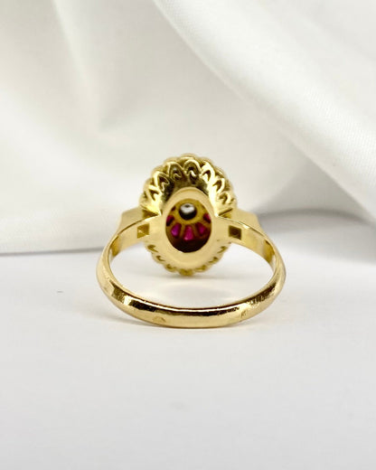 Bague Style Art Déco 10 Rubis et 23 Diamants &quot;Siam&quot; - Elliade Paris