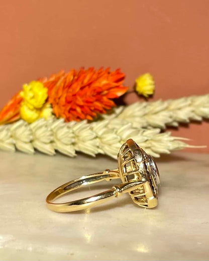 Bague Style Art - Déco 17 Saphirs &amp; 10 Diamants &quot;Haven&quot; - Elliade Paris