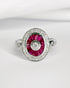 Bague style Art - Déco 18 Rubis 0.72 carat & 18 Diamants "Nausica" - Elliade Paris