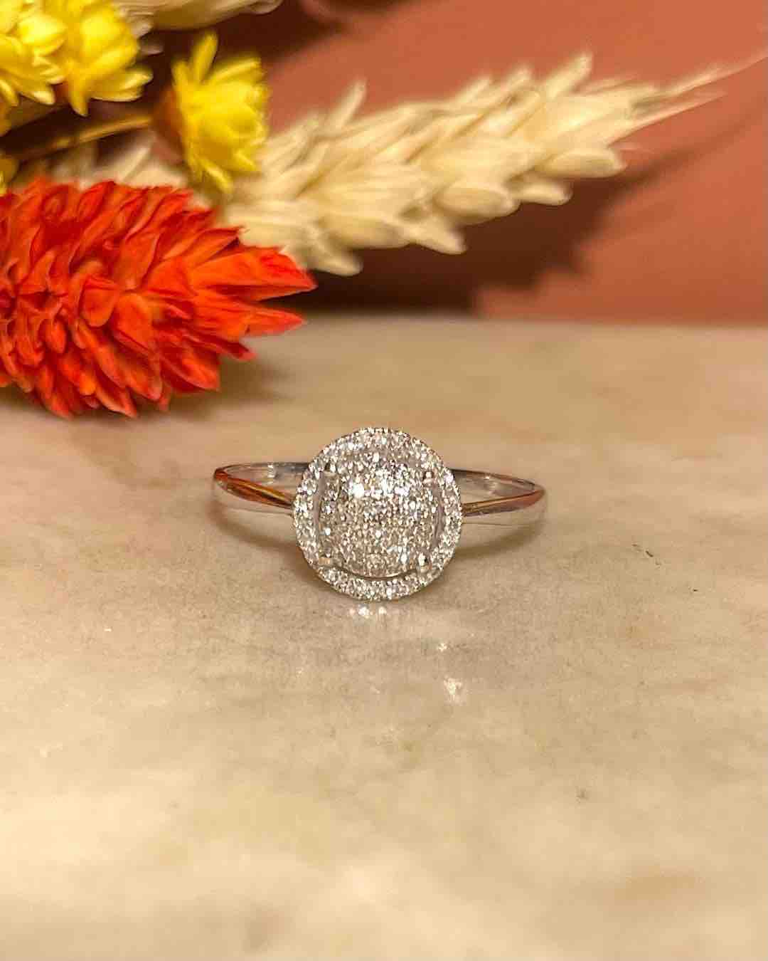 Bague style Art - déco 60 diamants &quot;Isa&quot; - Elliade Paris