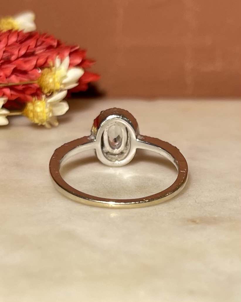 Bague style art - déco Aigue - Marine &amp; 22 Diamants &quot;Analy&quot; - Elliade Paris