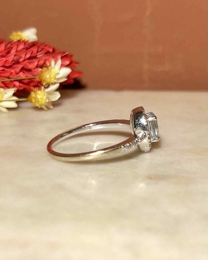 Bague style art - déco Aigue - Marine &amp; 22 Diamants &quot;Analy&quot; - Elliade Paris