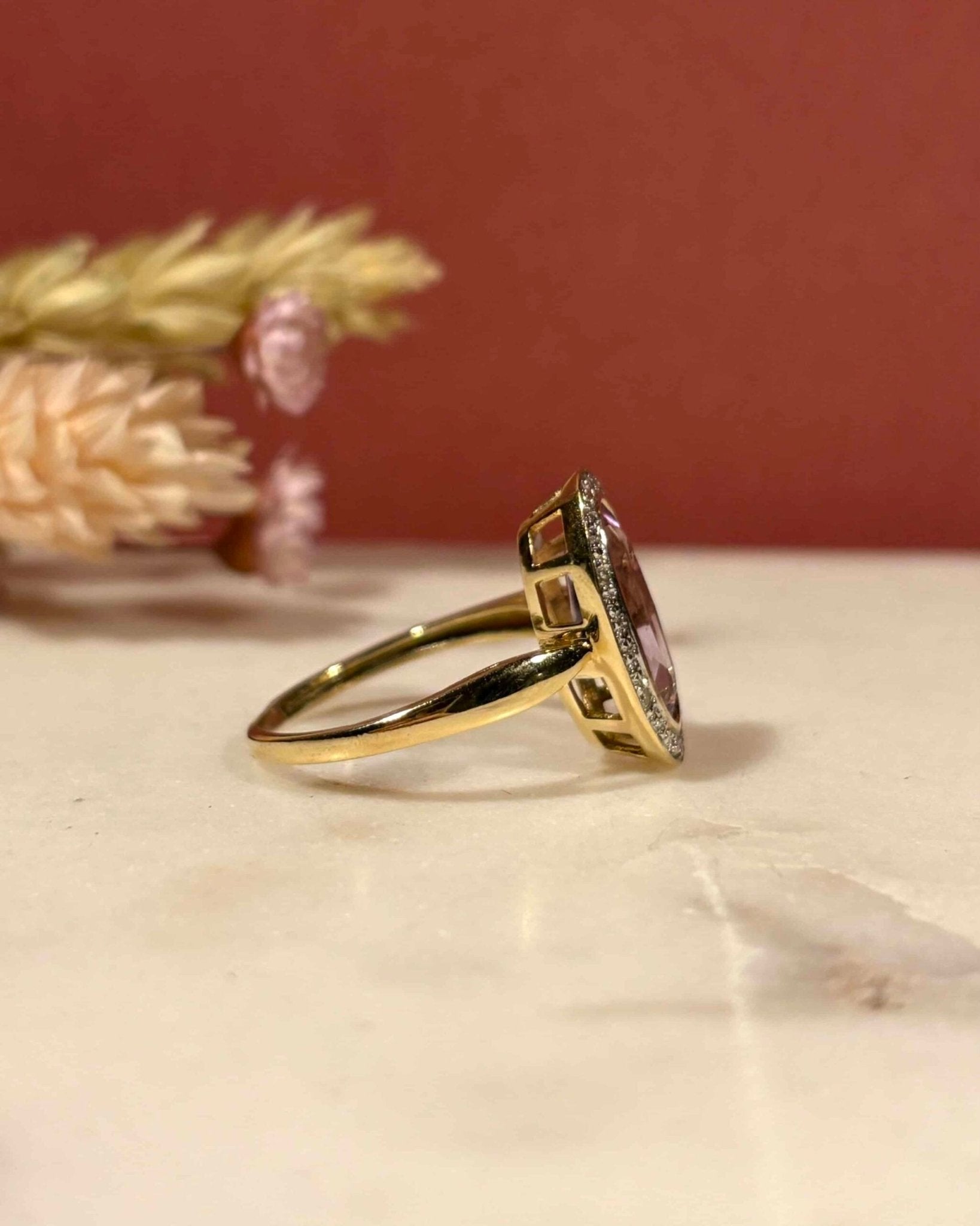 Bague Style Art - Déco Améthyste 1.60 carat &amp; Diamants "Maera" - Elliade Paris