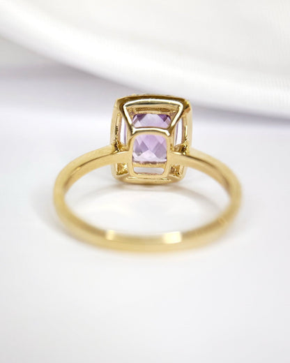 Bague Style Art-Déco Améthyste 1.64 carat &amp; Diamants "Janavi" - Elliade Paris