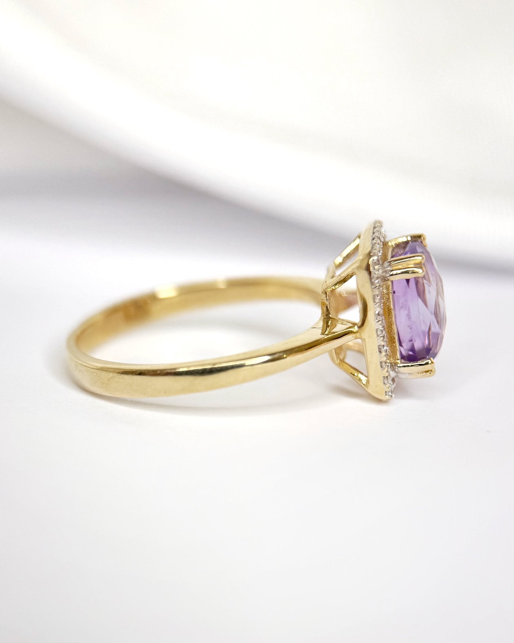 Bague Style Art-Déco Améthyste 1.64 carat &amp; Diamants "Janavi" - Elliade Paris