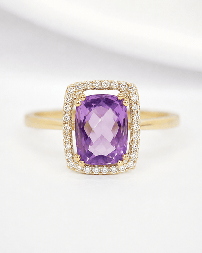 Bague Style Art-Déco Améthyste 1.64 carat &amp; Diamants "Janavi" - Elliade Paris