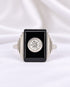 Bague Style Art-Déco Diamant 0.28 carat G/SI1 & Onyx "Éliane" - Elliade Paris