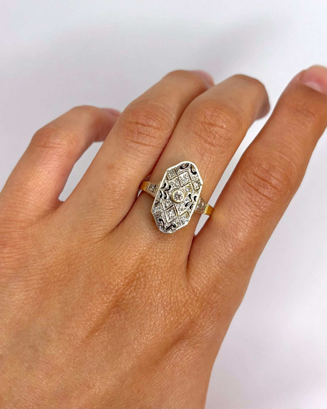 Bague Style Art - Déco Diamants 0.25 carat "Hortense" - Elliade Paris