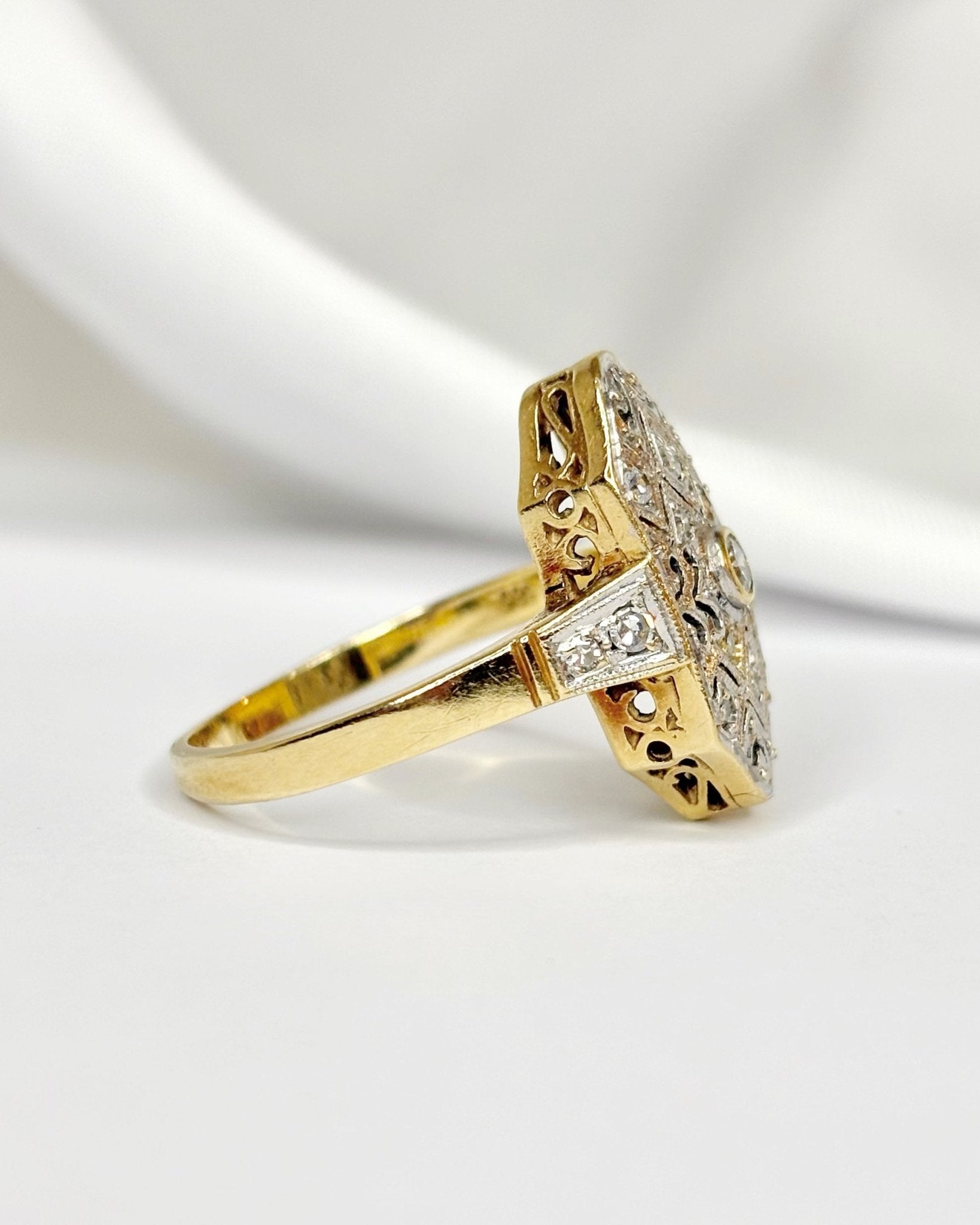 Bague Style Art - Déco Diamants 0.25 carat "Hortense" - Elliade Paris