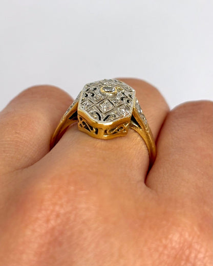 Bague Style Art - Déco Diamants 0.25 carat "Hortense" - Elliade Paris
