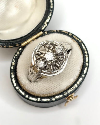 Bague Style Art-Déco Diamants 0.25 carat &amp; Or 18 carats 5,85g "Romy" - Elliade Paris