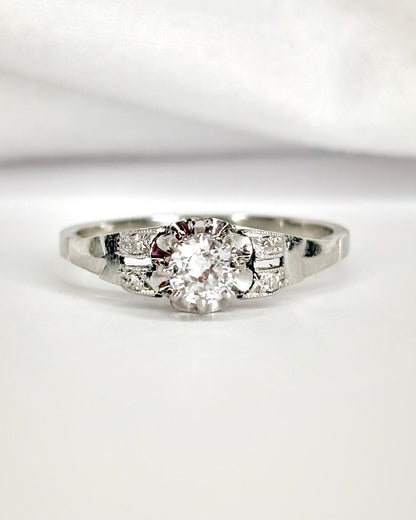 Bague Style Art-Déco Diamants 0.26 carat "Maude" - Elliade Paris