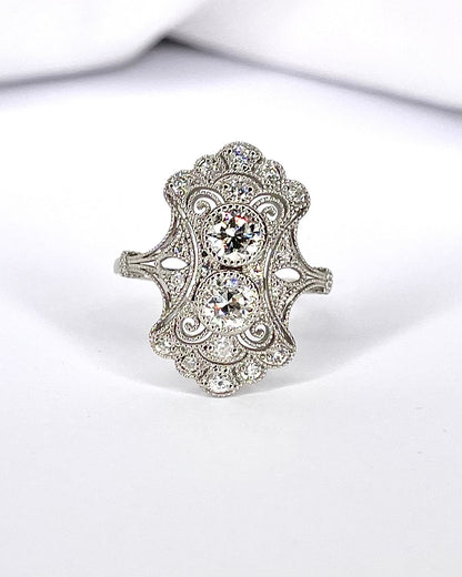 Bague Style Art - Déco Diamants 0.84 carat "Paola" - Elliade Paris