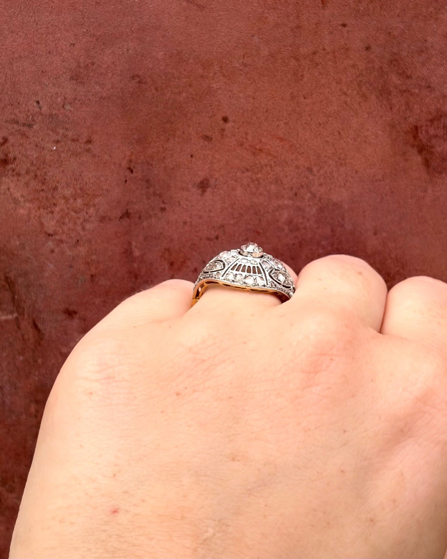 Bague Style Art-Déco Diamants 0.93 carat "Zeya" - Elliade Paris
