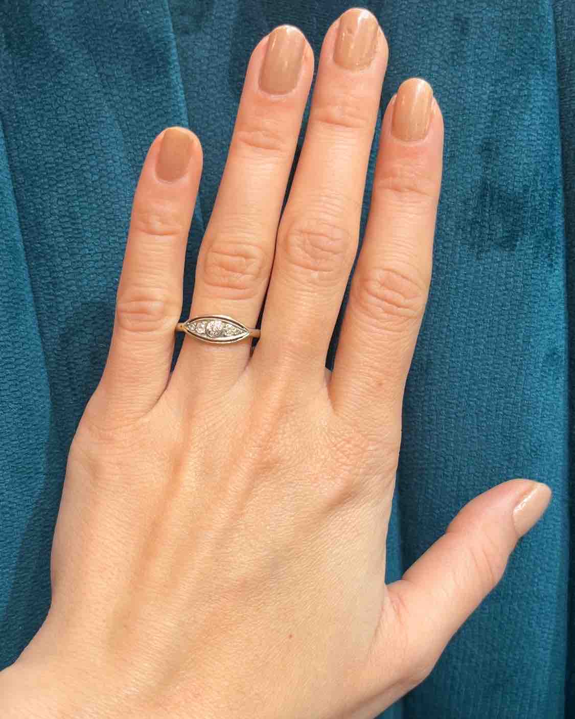 Bague style Art - déco Diamants "Joelle" - Elliade Paris