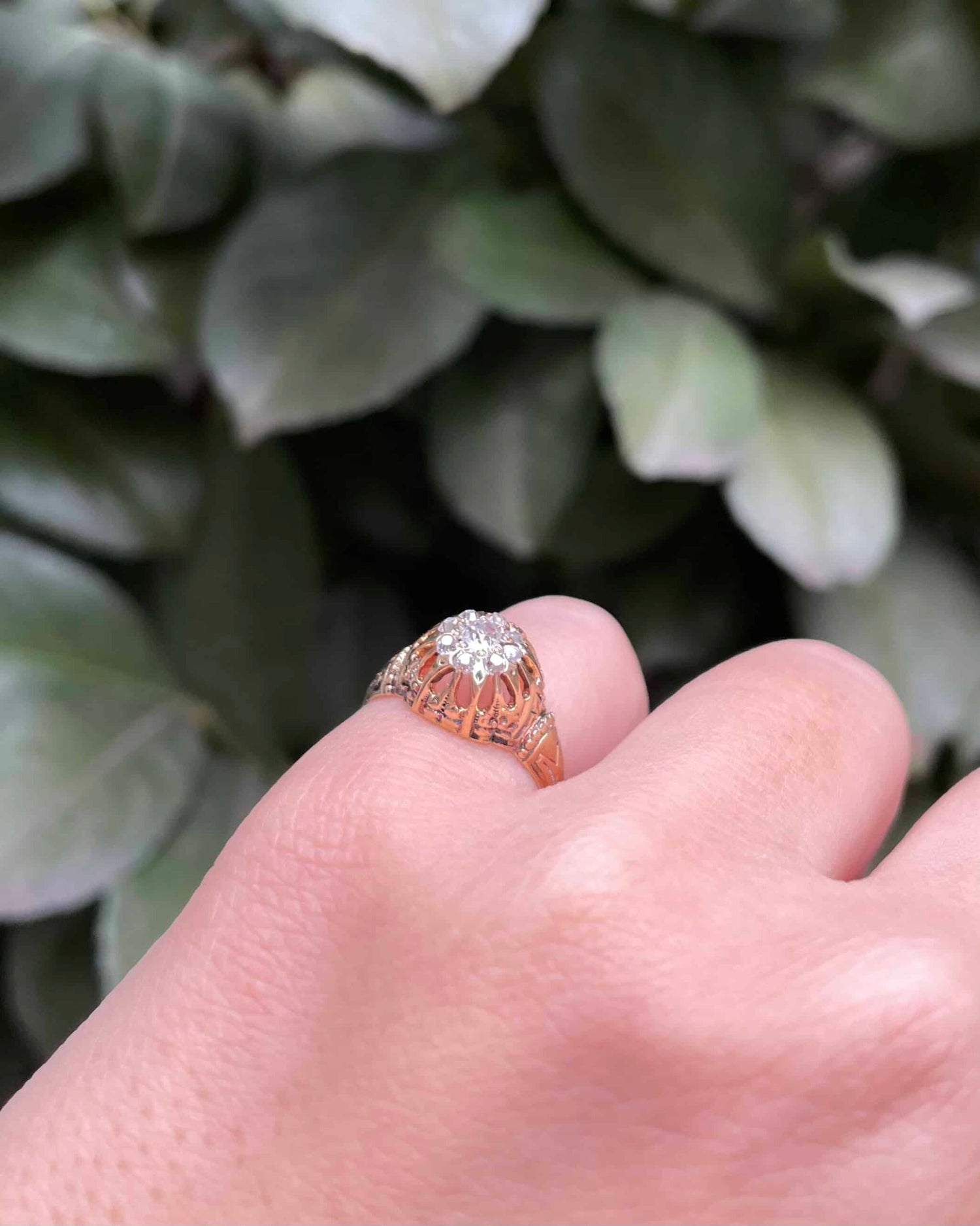Bague Dôme Vintage Diamant &quot;Ness&quot;
