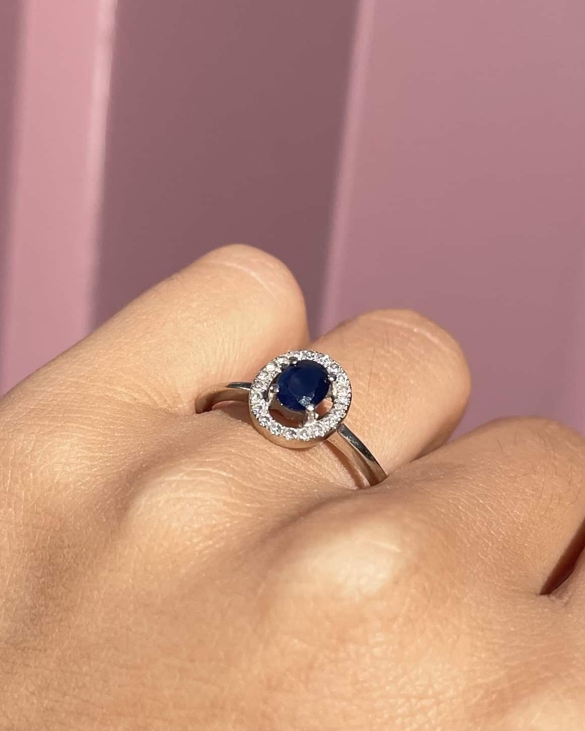 Bague Style Art-Déco Saphir &amp; Diamants "Imahé"
