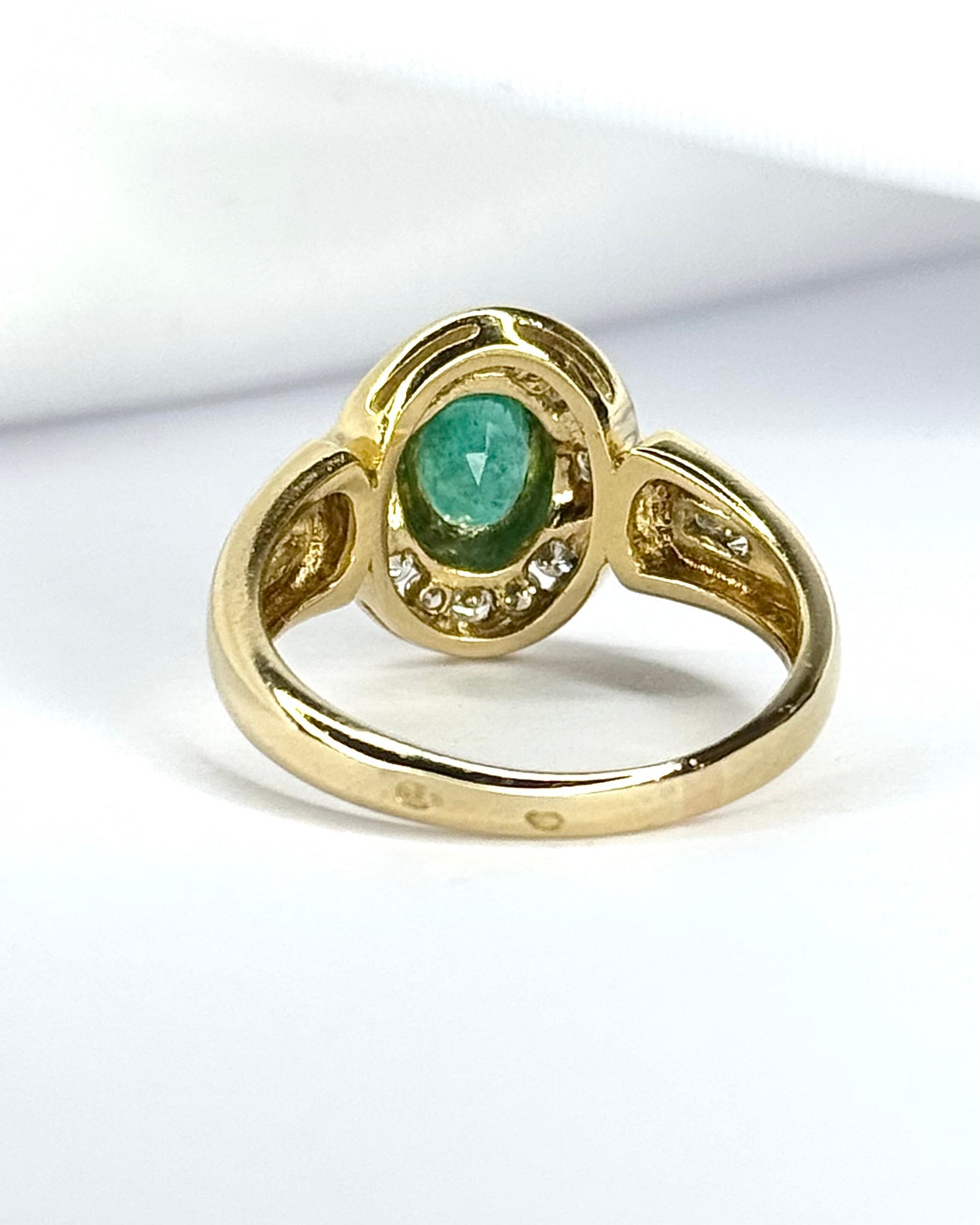 Bague Style Art-Déco Émeraude 0.55 carat &amp; Diamants 0.32 carat 5,32g "Justine" - Elliade Paris