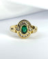 Bague Style Art-Déco Émeraude 0.55 carat & Diamants 0.32 carat 5,32g "Justine" - Elliade Paris