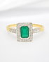 Bague Style Art-Déco Émeraude 0.60 carat & Diamants 0.20 carat "Serafine" - Elliade Paris
