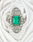 Bague Style Art-Déco Émeraude 2 carats & Diamants 0.60 carat "Mathilde" - Elliade Paris