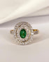 Bague Style Art Déco Émeraude & 44 Diamants "Oxanna" - Elliade Paris