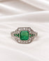 Bague Style Art-Déco Émeraude de Colombie 1.30 carat & Diamants 0.35 carat "Tim" - Elliade Paris