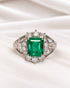 Bague Style Art-Déco Émeraude de Colombie 1.50 carat & Diamants 0.73 carat 6.52g "Béatrice" - Elliade Paris