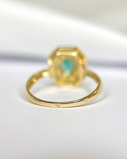 Bague Style Art-Déco Émeraude &amp; Diamants "Elora" - Elliade Paris