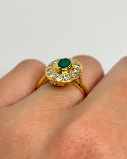 Bague Style Art Déco Émeraude &amp; Diamants "Federica" - Elliade Paris