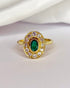 Bague Style Art Déco Émeraude & Diamants "Federica" - Elliade Paris