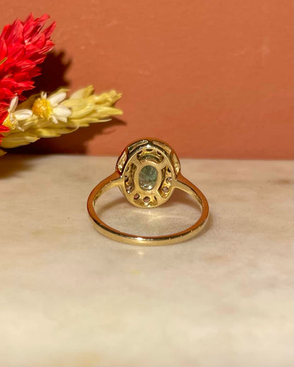 Bague style Art - Déco émeraude &amp; diamants &quot;Hélia&quot; - Elliade Paris
