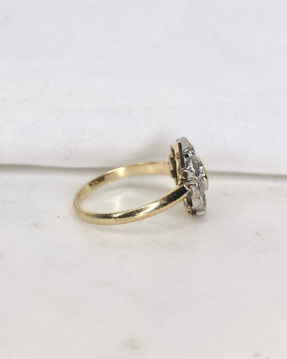 Bague Style Art Deco Émeraude &amp; Diamants &quot;Jane&quot; - Elliade Paris