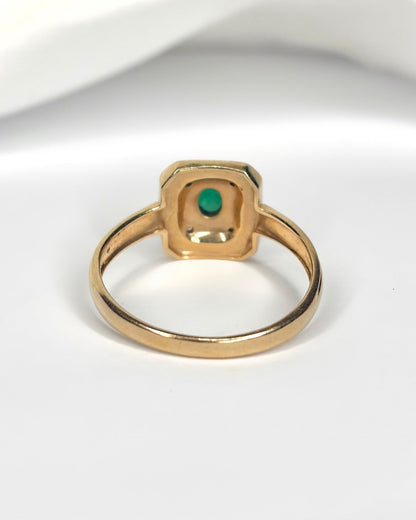 Bague Style Art - Déco Émeraude &amp; Diamants "Roberta" - Elliade Paris