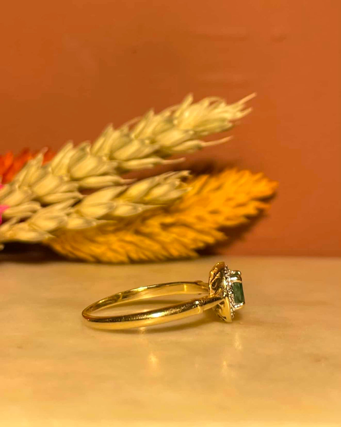 Bague Style Art - Déco Emeraude &amp; Diamants &quot;Rory&quot; - Elliade Paris