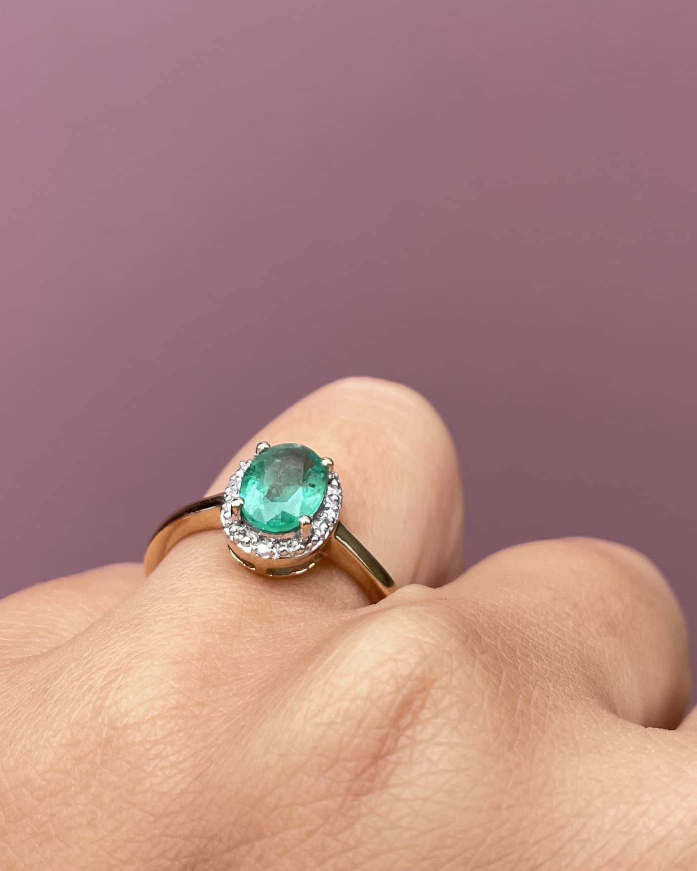 Bague Style Art-Déco Émeraude 1.40 carat &amp; Diamants "Veronica"