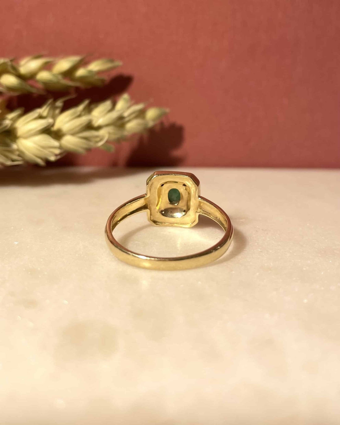 Bague Style Art - Déco Émeraude et Diamants &quot;Roberta&quot; - Elliade Paris