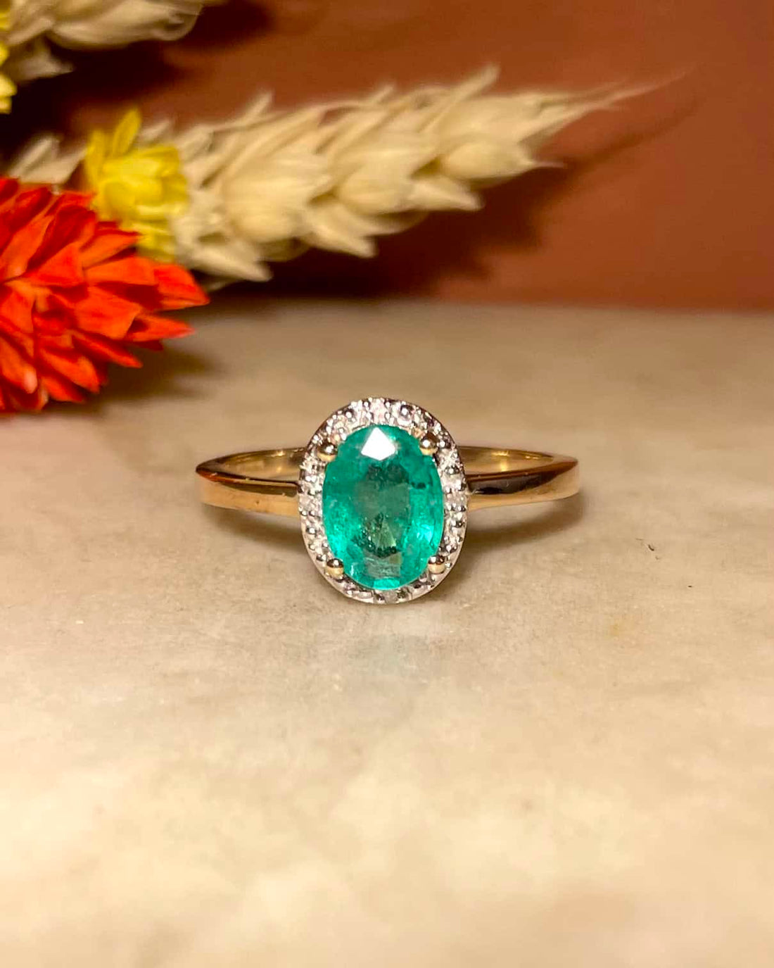 Bague Style Art-Déco Émeraude 1.40 carat &amp; Diamants &quot;Veronica&quot;
