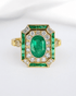 Bague Style Art-Déco Émeraudes 1.46 carat & Diamants 0.55 carat 4.45g "Talia" - Elliade Paris