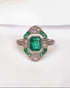 Bague Style Art - Déco Émeraudes Colombiennes 0.77 carat & 20 Diamants "Rosie" - Elliade Paris
