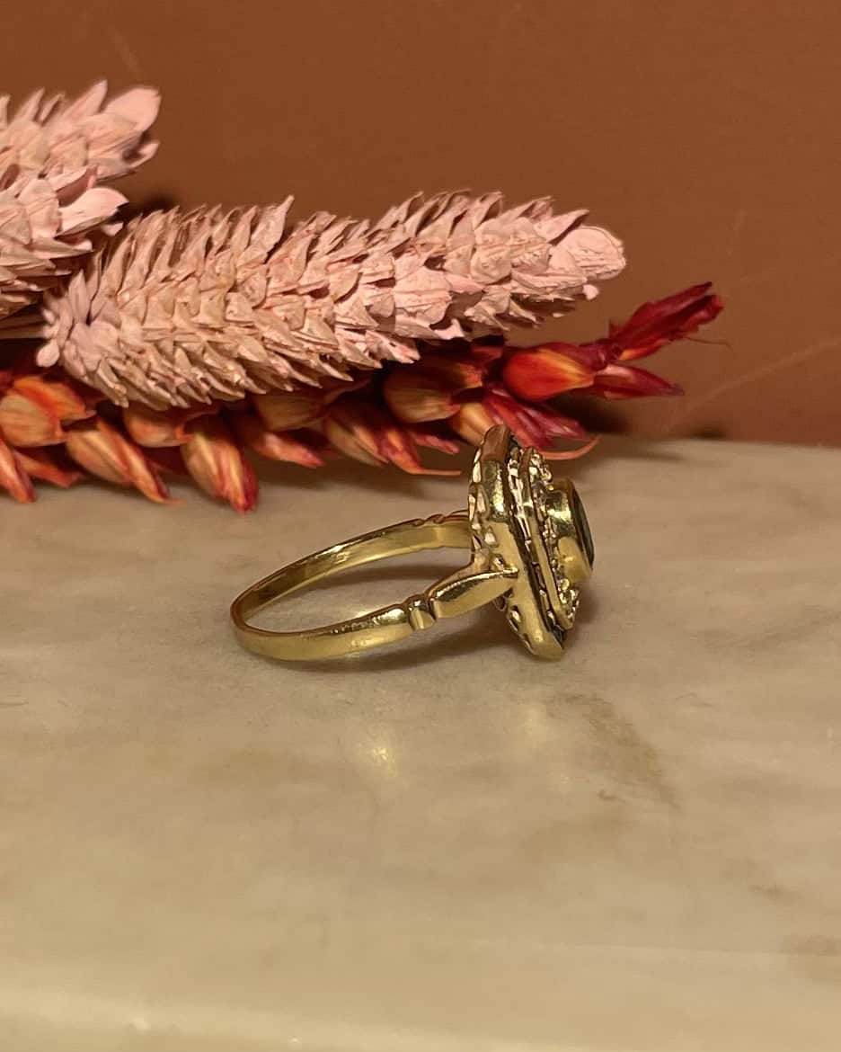 Bague Style Art - Déco Émeraudes et Diamants "Giada" - Elliade Paris