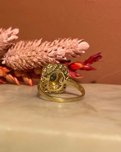 Bague Style Art - Déco Émeraudes et Diamants &quot;Giada&quot; - Elliade Paris