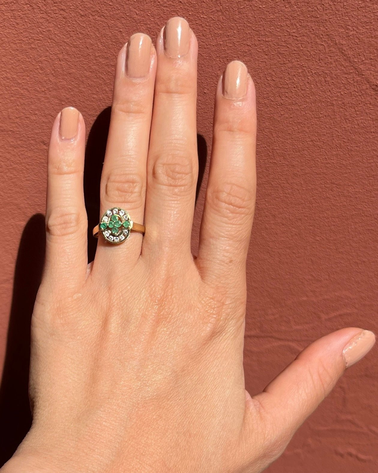 Bague style Art - Déco émeraudes et diamants "Jael" - Elliade Paris