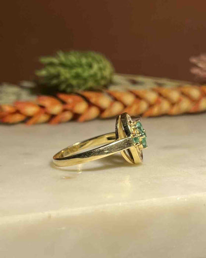 Bague style Art - Déco émeraudes et diamants &quot;Jael&quot; - Elliade Paris