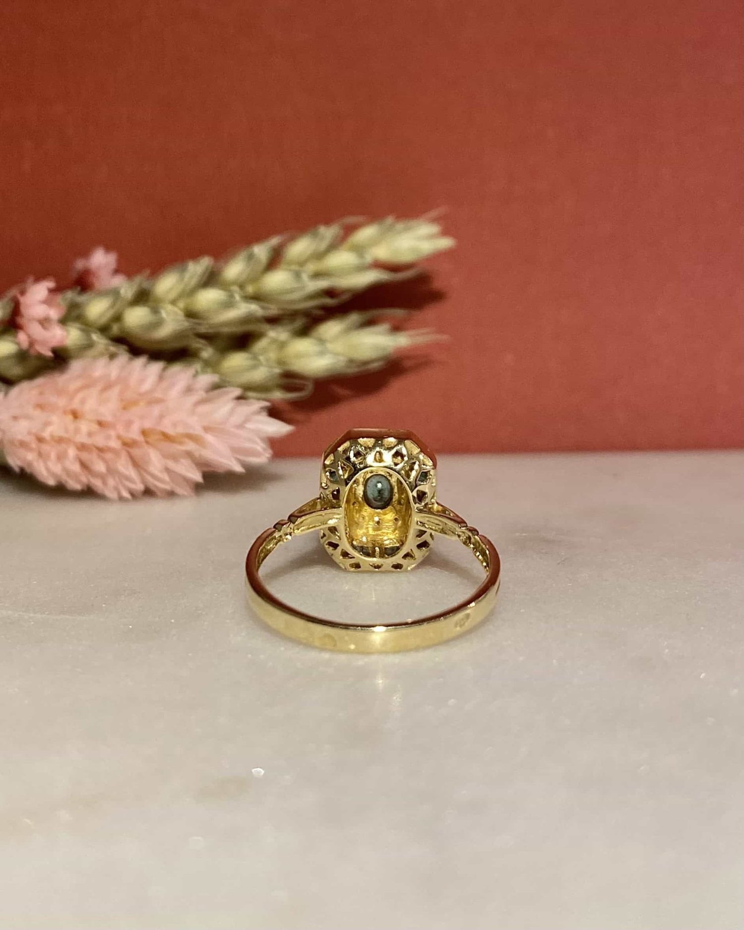 Bague Style Art - Déco Émeraudes et Diamants &quot;Ximena&quot; - Elliade Paris