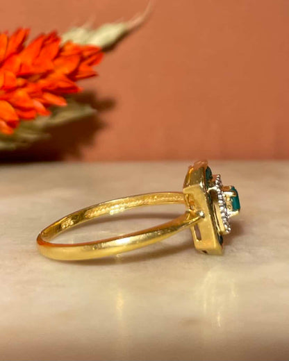 Bague Style Art - Déco Émeraudes &quot;Louison&quot; - Elliade Paris