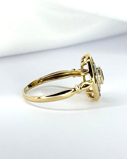 Bague Style Art-Déco Émeraudes "Tiphaine" - Elliade Paris