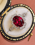Bague Style Art-Déco Grenat Rhodolite 3.59 carats & Diamants 0.46 carat "Eugènie" - Elliade Paris